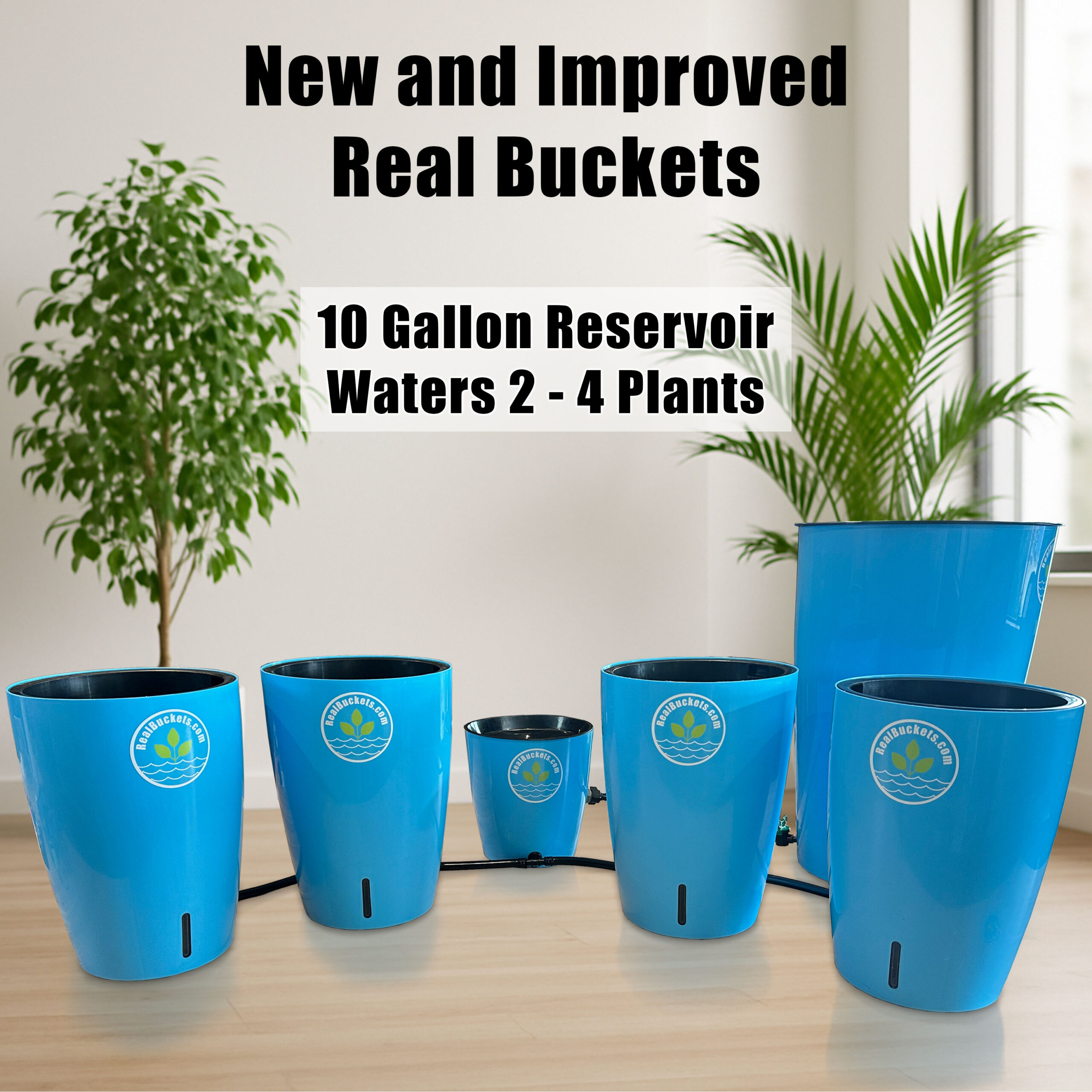 Real Buckets 3 Real Buckets Self Watering Planters